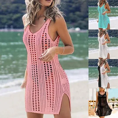 £18.85 • Buy Beachwear Dress Swimwear Bikini Cover Up Dress Hollow Out Womens Crochet