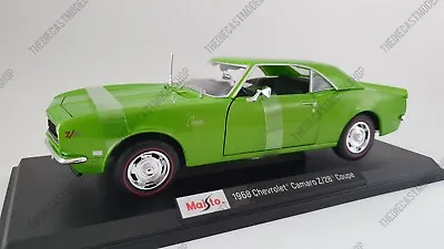 MAISTO 1:18 Scale - 1968 Chevrolet Camaro Z/28 Coupe Green - Diecast Model Car • £39.95