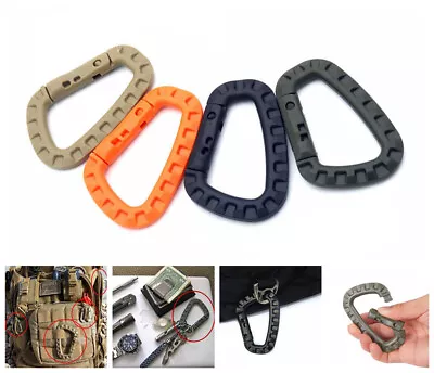 £2.99 • Buy Tactical Carabiners Buckle D-Ring Carabiner Clips Climbing Camping Hikong Hooks