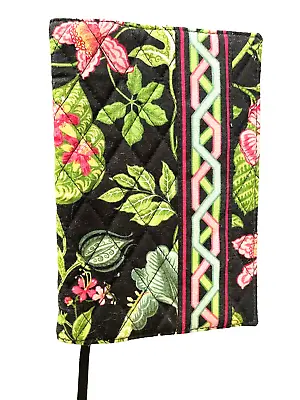 Vera Bradley Botanica Paperback Book Cover Portfolio Black Pink Grn Retired 2007 • $12.25