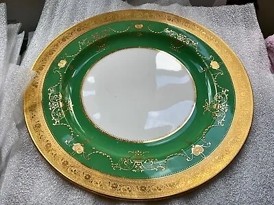 £2422.74 • Buy Minton Apple Green Gold Encrusted & Jeweled 10  Cabinet Plates (16) C. 1891-1901