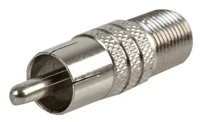 F Type To RCA Adapter Satellite Coaxial Phono Male Plug Connector Nickel • £1.99