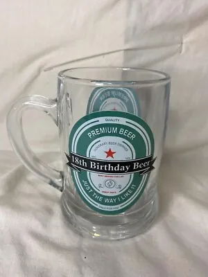 18th Birthday Celebration Glass Tankard - In Very Good Condition • £1.99