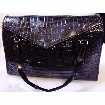 £26 • Buy Art Deco 1920s Finnigans Of Manchester Faux Croc Leather Flap Elbow Hand Bag