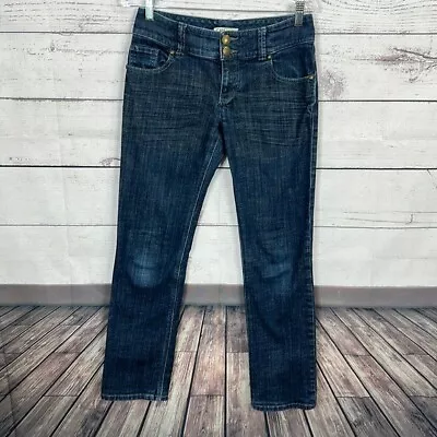Cabi Womens Jeans Size 4 Blue Inseam 29.5 Dark Wash Lou Straight Leg • $23.99