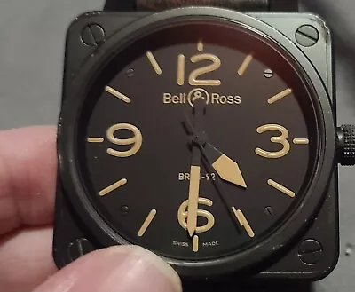 Bell & Ross Men's Black Watch Br01 92 SH Comes With Box And 3 Bands • $729