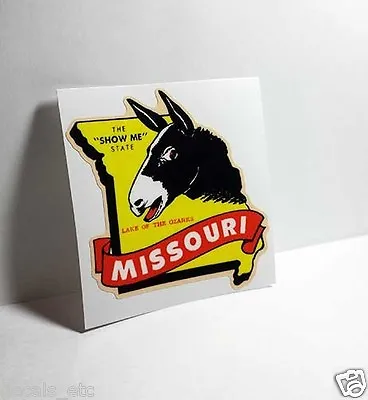 MISSOURI Show Me State Vintage Style Travel Decal Vinyl Sticker Luggage Label • $4.69