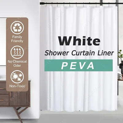 White Waterproof PEVA Shower Curtain Liner With Magnets For Bath Tub 72  X 72  • $7.99