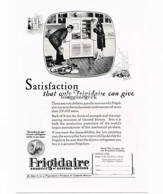 1926 Frigidaire Refrigerator Golfer Wife Admiring Fridge Art Vintage Print Ad • $8.95