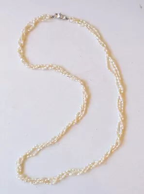 Vintage 3 Strand Freshwater Pearl Necklace Long 36  L5387 • $25