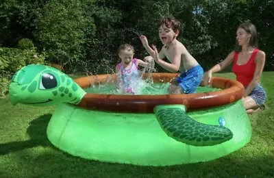 Large Family Swimming Pool 6ft Turtle Quick Up Kids Paddling Pool • £69.99