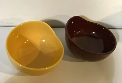 Mikasa Global Cuisine Stoneware Condiment Dish Bowls Set Of 2 Red & Yellow • $9.99