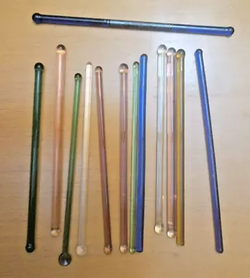 12 Vintage Glass Cocktail Stir Sticks + 1 Hotel Roosevelt • $14.99