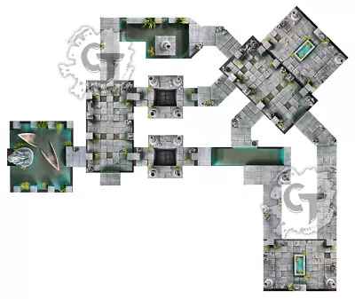 $7.95 • Buy Water Temple Dungeon Tiles Set, Digital Download D&D RPG Dragons Dnd Pathfinder