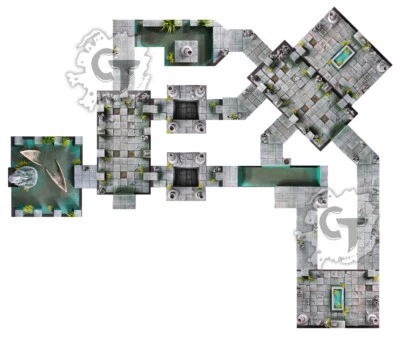 $7.95 • Buy Water Temple Dungeon Tiles Set, Digital Download D&D RPG Dragons Dnd Pathfinder