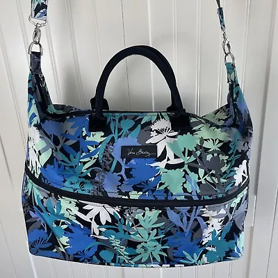 Vera Bradley Expandable Weekend Bag Large Floral Removable Strap Versatile Minty • $49