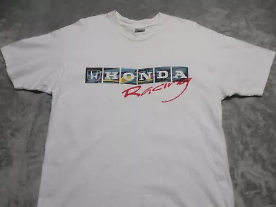VINTAGE Y2K HONDA Racing Shirt Mens XL White Team Auto Car Motorcycle Mechanic • $48