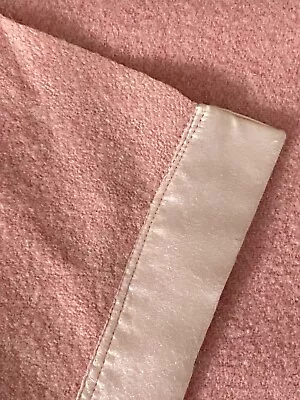 Vintage Chatham 100% Wool Blanket Satin Trim Pink 70  X 76  Beautiful • $46.90