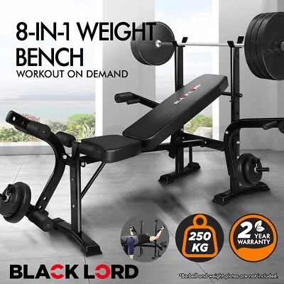 BLACK LORD Weight Bench 8in1 Press Multi-Station Fitness Home Gym Equipment • $159.95