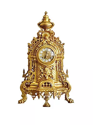 Mantel Clock Imperial Style Heavy Brass Made In Italy Luxurious Vintage Decor • $2200