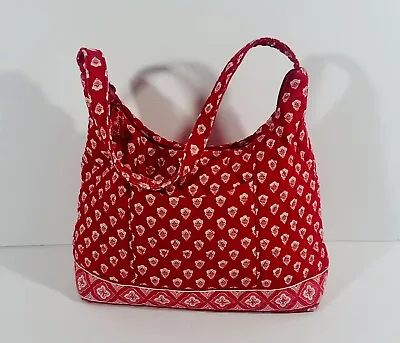 Vera Bradley Molly In Nantucket Red Small Bag Purse Handbag Floral Quilted Clean • $12