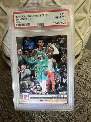 2019 Chronicles #116 Ja Morant PSA 10 Gem Mint Young Dolph Grizzlies RC Pink • $449