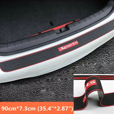 90cm Black+Red Rubber Car Rear Bumper Trunk Edge Scratch Guard NonSlip Pad Cover • $19.11