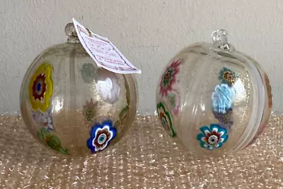 D' Este P. Murano Glass Ball Ornaments D'Este P Millefiori Venezia Italy 2 Two • $84.99