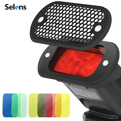 Selens Magnetic Flash Modifier 7 Color Gels Filter Rubber Band Grip Universal • $15.99