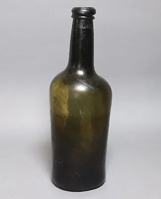 And Antique 18th Century Hand Blown Black Glass Mallet Shaped Wine Bottle. • £80