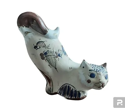 Vtg Tonala Mexican Pottery Cat Figurine  / Signed • $25