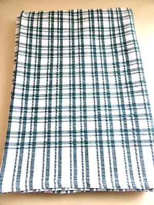 £14 • Buy 👍A1 Seersucker Style, RACING GREEN/WHITE Check TABLECLOTH : 62  X 44  LAUNDERED