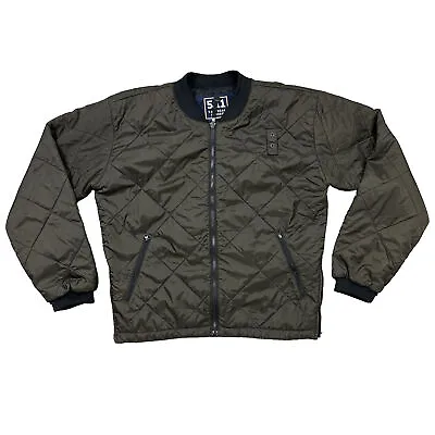 5.11 Tactical Series Quilted Jacket Coat Full Zip Olive Green Medium Long • $19.99