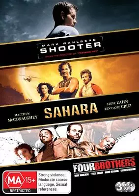 Shooter / Sahara / Four Brothers DVD (VERY GOOD) REGION 4 • $5.69