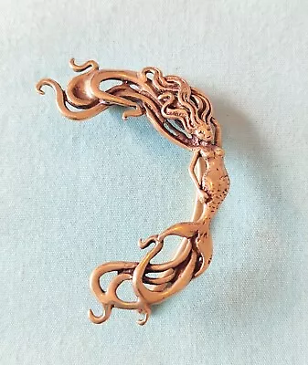 Vintage Solid Brass Art Nouveau Style Mermaid Ear Cuff Wrap • $25.89