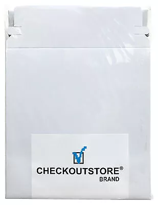 White Cardboard Self Seal Flat Mailers /w Flap For 7  Vinyl 45 RPM 8.25x8.25 • $18.95