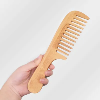 Customize Logo-Bamboo Comb Wide Tooth Men Beard Care Comb Women Hair Brush  • $5.99