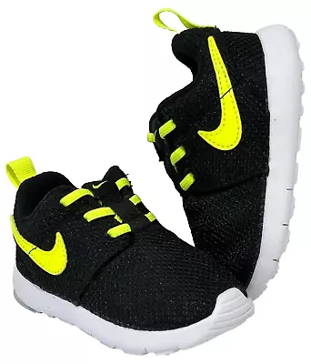 Nike Toddler Roshe One Shoes Sneakers - Size 5C Black Neon Green 749430-032 • $45.87