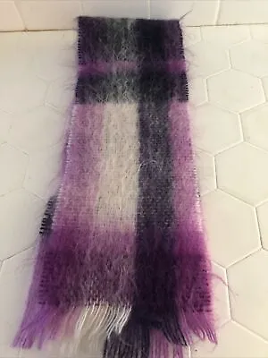 Banana Republic  Purple Plaid - Made In Scotland 6  Mohair/Wool Scarf • $24.99