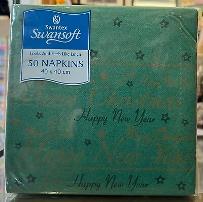 £7.99 • Buy Swansoft Christmas Serviettes - Linen Textured Paper Napkins 40cm 50 Pieces
