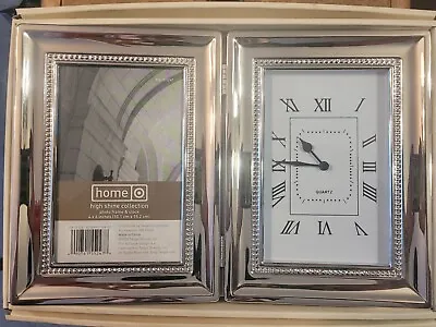 4x6 Chrome Folding Picture Frame/clock • $19.95