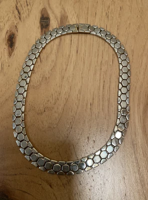 £24.84 • Buy Vintage Signed Trifari Crown Simple Silver Tone Choker Necklace 14.5”