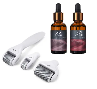 $89.95 • Buy Micro-Needle Face And Body Derma Roller Set With Ceramide + Multi-Peptide Serums
