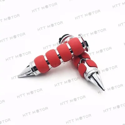 Hand Grips 25mm For Harley Softail Fat Boy FLSTF Red Chrome Billet Aluminum 1  • $22