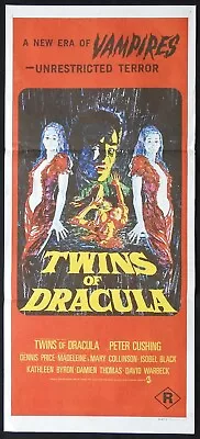 TWINS OF DRACULA Original Daybill Movie Poster HAMMER HORROR Peter Cushing • $199.99