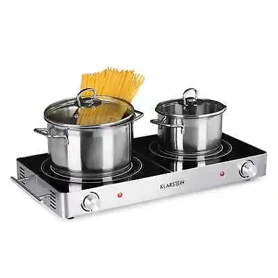 Electric Hob Cooker Halogen Double 2 Ring Hot Plate Glass Ceramic Range Cooker  • £114.99
