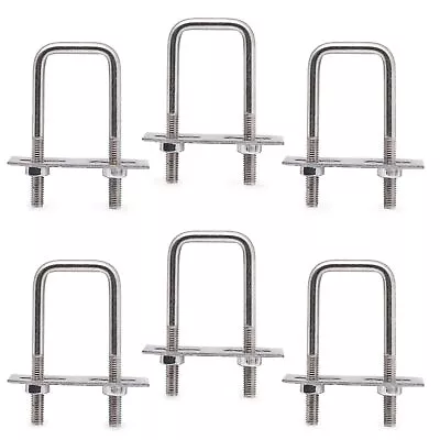 U Bolts 1 Inch Wide 70mm Length M6 Stainless Steel Square Tube Clamps With Nut A • $12.75