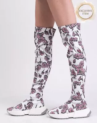 RRP€689 MM6 MAISON MARGIELA Knee Sneaker Boots US10 UK7 EU40 Thick Sole Floral • $18.50