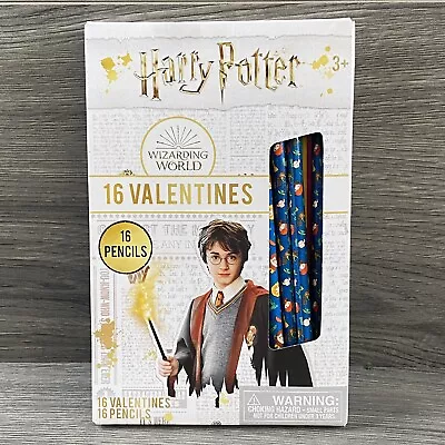 Harry Potter Wizard 16 Valentine Cards 16 Graphite Pencils Birthday Party Favors • $14.95