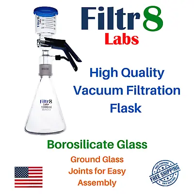 $89.99 • Buy Filtr8 Sand Core Lab Vacuum Filtration Kit - High Quality Borosilicate Glass
